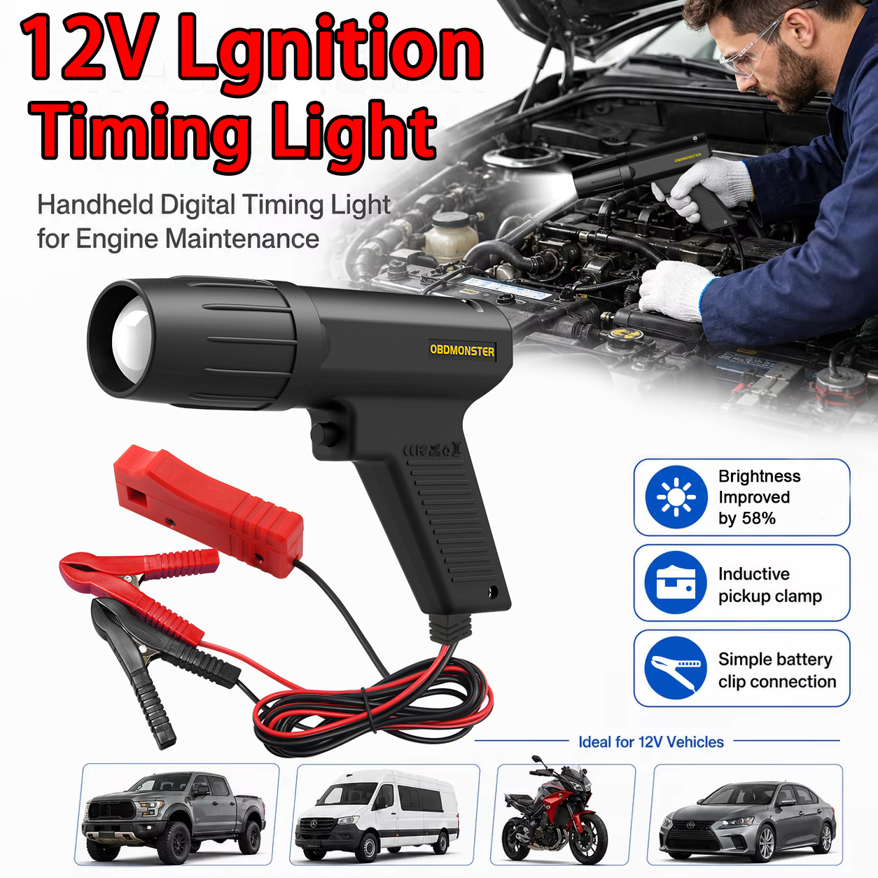 12V Inductive Ignition Timing  - Timing Light Gun 评论和价格
